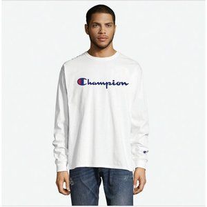 NWT Champion Mens Size XXL Long Sleeve White T Shirt Top 2XL